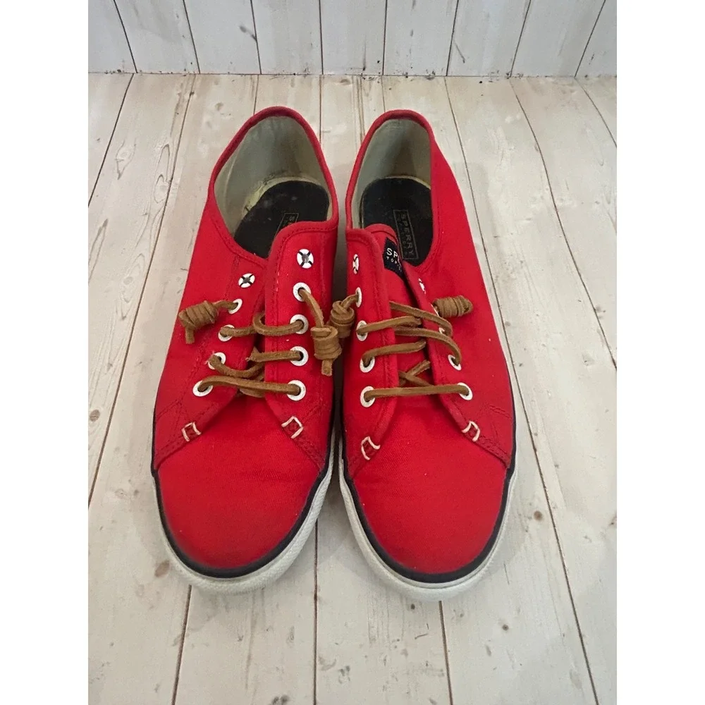 Sperry Top Siders Women's Canvas Red Boat Shoes STS92804 Sneakers Size US 11